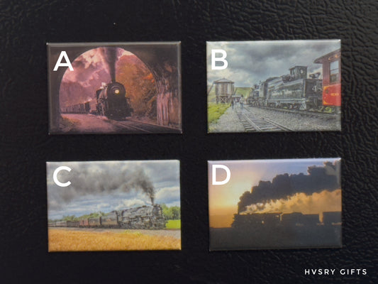 Classic Steam Train Photo Magnet – Multiple Scenes
